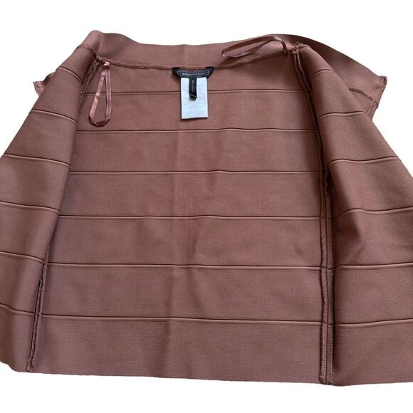 BCBGMAXAZRIA Josey Bandage Zip Up Brown Skirt SMALL - Picture 8 of 13